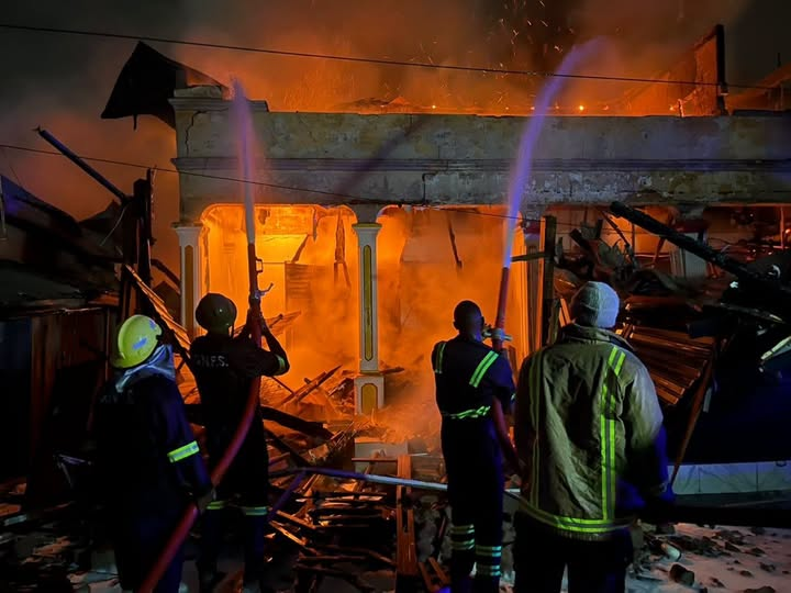 Late-Night Fire Destroys Shops, Damages Building in Koforidua