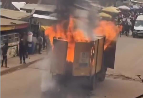 Truck Gutted by Fire at Wassa Akropong; Driver Escapes Unhurt